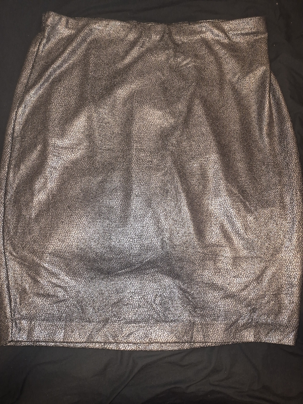 Express Metallic Rose Gold & Black Pencil Skirt